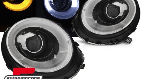 Prednja svjetla LED DRL TubeLight dizajn (crna) / Mini Cooper R56 Clubman R55 Cabrio R57 (2006-2014), LPMC13