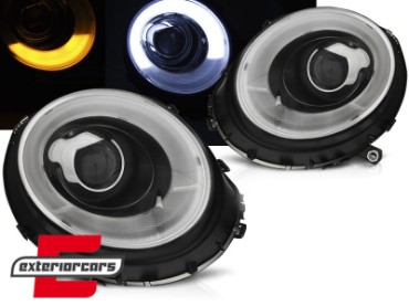 Prednja svjetla LED DRL TubeLight dizajn (crna) / Mini Cooper R56 Clubman R55 Cabrio R57 (2006-2014), LPMC13