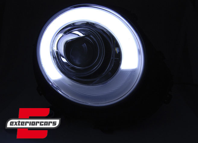Prednja svjetla LED DRL TubeLight dizajn (crna) / Mini Cooper R56 Clubman R55 Cabrio R57 (2006-2014), LPMC13
