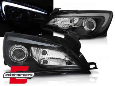 Prednja svjetla LED DRL TubeLight dizajn (crna) / Opel Astra J (2010-2015), LPOPA1