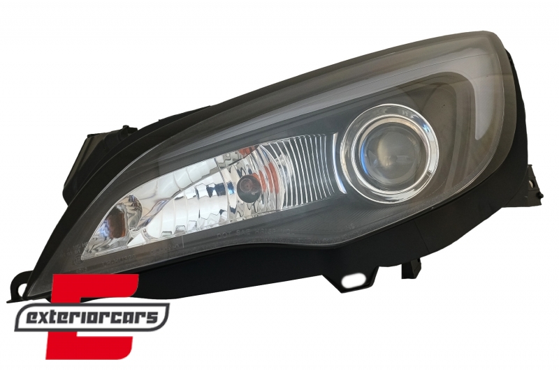 Prednja svjetla LED DRL TubeLight dizajn (crna) / Opel Astra J (2010-2015), LPOPA1