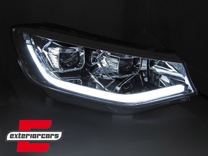 Prednja svjetla LED DRL TubeLight SEQ žmigavci (chrome) / Volkswagen Caddy V (2020-), LPVWV0