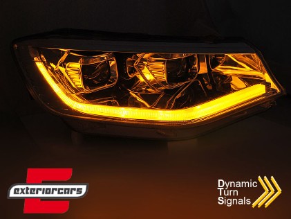 Prednja svjetla LED DRL TubeLight SEQ žmigavci (chrome) / Volkswagen Caddy V (2020-), LPVWV0