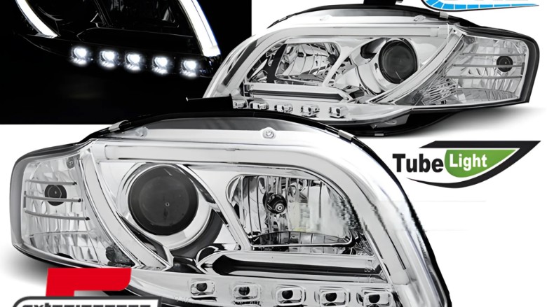Prednja svjetla LED DRL TubeLights (chrome) / Audi A4 B7 (2004-2008), LPAUB4
