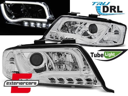 Prednja svjetla LED DRL TubeLights (chrome) / Audi A6 4B C5 (05.1997-05.2001), LPAUB6