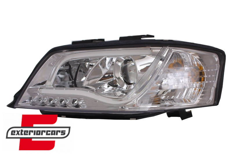 Prednja svjetla LED DRL TubeLights (chrome) / Audi A6 4B C5 (05.1997-05.2001), LPAUB6