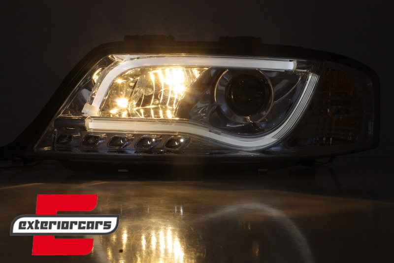 Prednja svjetla LED DRL TubeLights (chrome) / Audi A6 4B C5 (05.1997-05.2001), LPAUB6