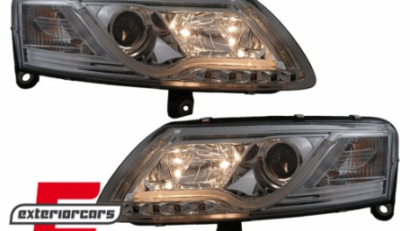 Prednja svjetla LED DRL TubeLights (chrome) / Audi A6 4F C6 (04.2004-2008), LPAUC7