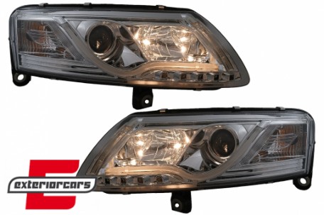 Prednja svjetla LED DRL TubeLights (chrome) / Audi A6 4F C6 (04.2004-2008), LPAUC7