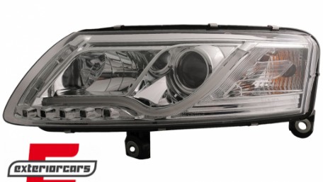 Prednja svjetla LED DRL TubeLights (chrome) / Audi A6 4F C6 (04.2004-2008), LPAUC7