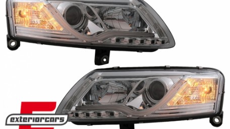 Prednja svjetla LED DRL TubeLights (chrome) / Audi A6 4F C6 (04.2004-2008), LPAUC7
