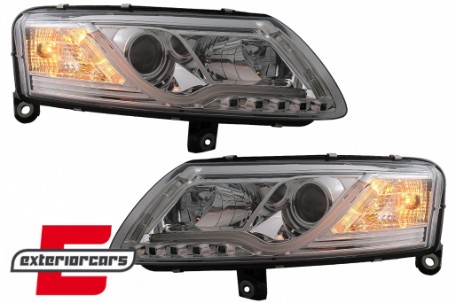 Prednja svjetla LED DRL TubeLights (chrome) / Audi A6 4F C6 (04.2004-2008), LPAUC7