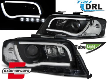 Prednja svjetla LED DRL TubeLights (crna) / Audi A6 4B C5 (05.1997-05.2001), LPAUB7