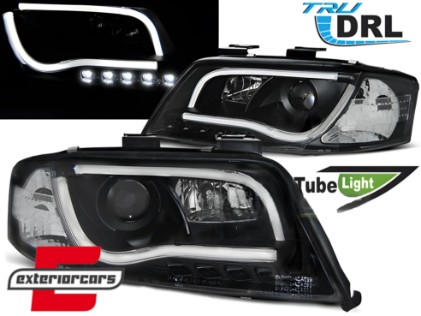 Prednja svjetla LED DRL TubeLights (crna) / Audi A6 4B C5 (06.2001-05.2004), LPAUB9