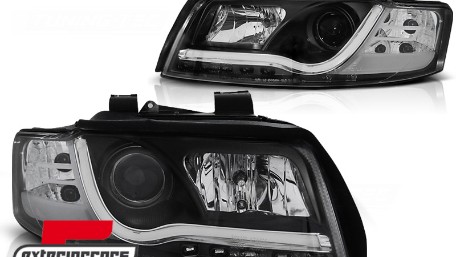 Prednja svjetla LED DRL TubeLights dizajn (crna) / Audi A4 B6 (2000-2004), LPAUB3