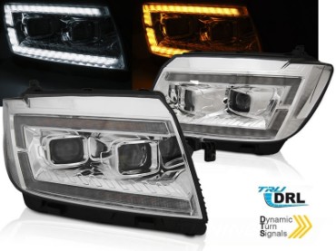 Prednja svjetla LED DRL TubeLights SEQ žmigavci (chrome) / VW Crafter II (2017-), LPVWU0
