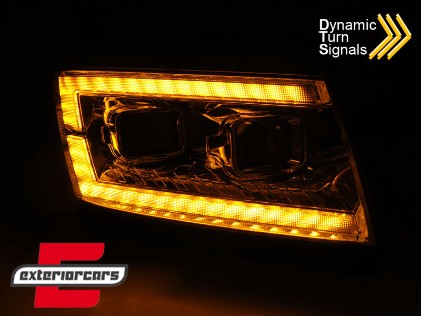 Prednja svjetla LED DRL TubeLights SEQ žmigavci (chrome) / VW Crafter II (2017-), LPVWU0
