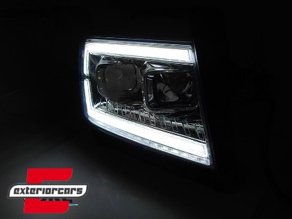 Prednja svjetla LED DRL TubeLights SEQ žmigavci (chrome) / VW Crafter II (2017-), LPVWU0