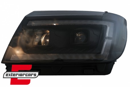 Prednja svjetla LED DRL TubeLights SEQ žmigavci (crna) / VW Crafter II (2017-), LPVWU1