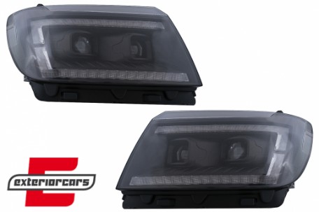 Prednja svjetla LED DRL TubeLights SEQ žmigavci (crna) / VW Crafter II (2017-), LPVWU1