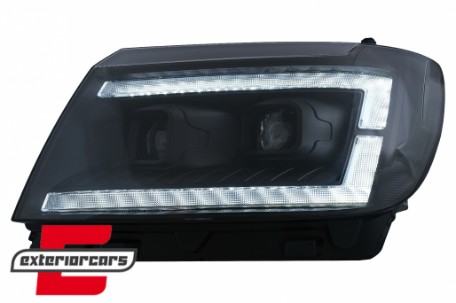 Prednja svjetla LED DRL TubeLights SEQ žmigavci (crna) / VW Crafter II (2017-), LPVWU1