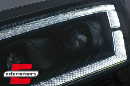 Prednja svjetla LED DRL TubeLights SEQ žmigavci (crna) / VW Crafter II (2017-), LPVWU1