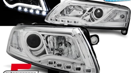 Prednja svjetla LED DRL TubeLights Xenon (chrome) / Audi A6 C6 4F (04.2004-2008), LPAUC0
