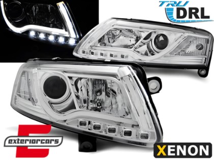 Prednja svjetla LED DRL TubeLights Xenon (chrome) / Audi A6 C6 4F (04.2004-2008), LPAUC0