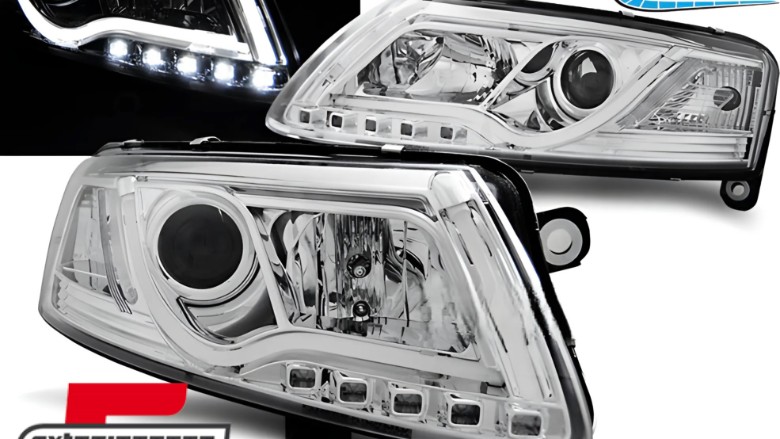Prednja svjetla LED DRL TubeLights Xenon (chrome) / Audi A6 C6 4F (04.2004-2008), LPAUC0