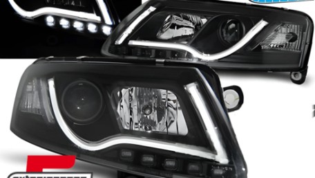 Prednja svjetla LED DRL TubeLights Xenon (crna) / Audi A6 C6 4F (04.2004-2008), LPAUC1