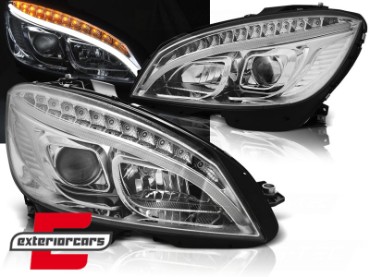 Prednja svjetla LED DRL W205 look (chrome) / Mercedes C klasa W204 S204 limuzina karavan (2007-2010), LPMEB4