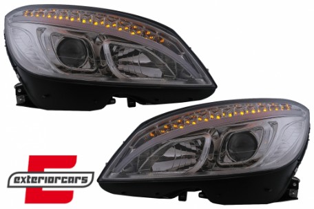 Prednja svjetla LED DRL W205 look (chrome) / Mercedes C klasa W204 S204 limuzina karavan (2007-2010), LPMEB4
