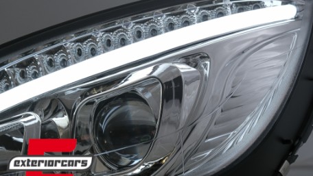 Prednja svjetla LED DRL W205 look (chrome) / Mercedes C klasa W204 S204 limuzina karavan (2007-2010), LPMEB4