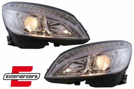 Prednja svjetla LED DRL W205 look (chrome) / Mercedes C klasa W204 S204 limuzina karavan (2007-2010), LPMEB4