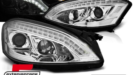 Prednja svjetla LED DRL W222 look (chrome) / Mercedes S-klasa W221 (2005-2009), LPMEB2