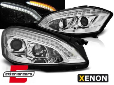 Prednja svjetla LED DRL W222 look (chrome) / Mercedes S-klasa W221 (2005-2009), LPMEB2