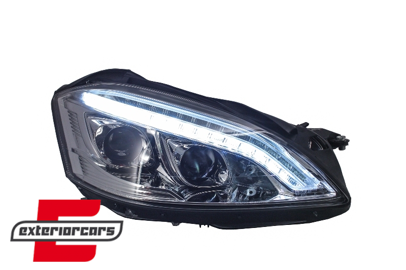 Prednja svjetla LED DRL W222 look (chrome) / Mercedes S-klasa W221 (2005-2009), LPMEB2