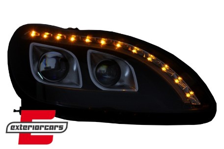 Prednja svjetla LED DRL W222 look (crna) / / Mercedes S klasa W220 (1998-2005), LPME97