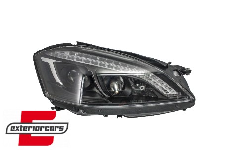 Prednja svjetla LED DRL W222 look (crna) / Mercedes S-klasa W221 (2005-2009), LPMEB3