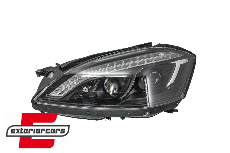 Prednja svjetla LED DRL W222 look (crna) / Mercedes S-klasa W221 (2005-2009), LPMEB3