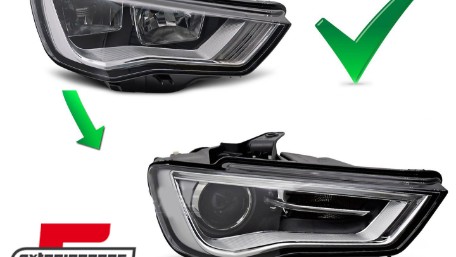 Prednja svjetla LED DRL Xenon (crna) / Audi A3 8V (2013-2016), LPAUG6