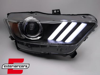 Prednja svjetla LED DRL Xenon (crna) / Ford Mustang VI (2015-2017), LPFOC8
