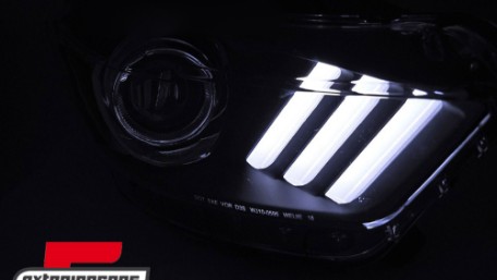 Prednja svjetla LED DRL Xenon (crna) / Ford Mustang VI (2015-2017), LPFOC8