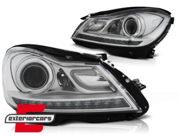 Prednja svjetla LED DRL Xenon look (chrome) / Mercedes C-klasa W204 S204 C204 Facelift (2011-2014), LPME86