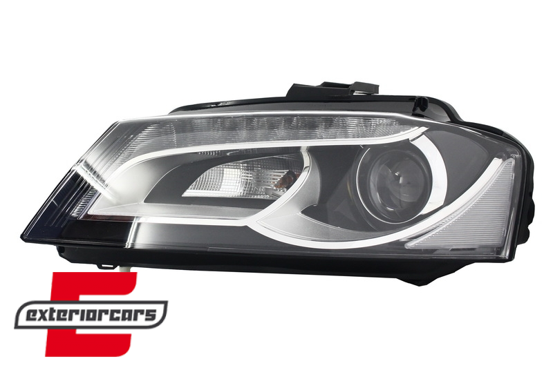 Prednja svjetla LED DRL Xenon look (crna) / Audi A3 8P Facelift Hatchback Sportback (2008-2012), LPAUD3