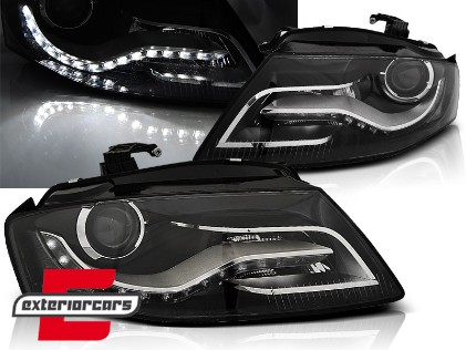 Prednja svjetla LED DRL Xenon look (crna) / Audi A4 B8 (2008-2011), LPAUC6