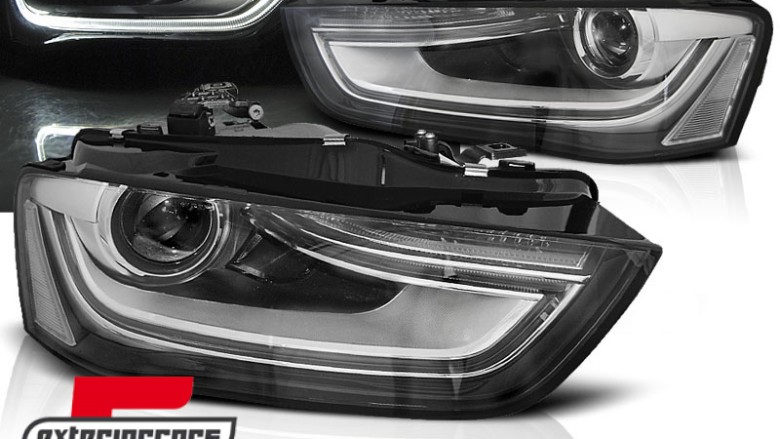Prednja svjetla LED DRL Xenon look (crna) / Audi A4 B8.5 Facelift (2012-2015), LPAUE6