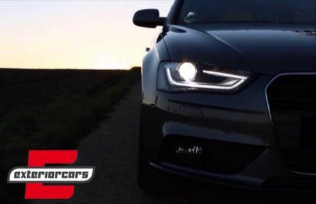 Prednja svjetla LED DRL Xenon look (crna) / Audi A4 B8.5 Facelift (2012-2015), LPAUE6