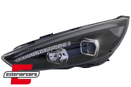 Prednja svjetla LED DRL Xenon look (crna) / Ford Focus Mk3 Facelift (2014-2018), LPFO79