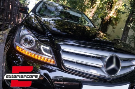 Prednja svjetla LED DRL Xenon look (crna) / Mercedes C-klasa W204 S204 C204 Facelift (2011-2014), LPME87